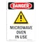 Signmission Safety Sign, OSHA Danger, 5" Height, Microwave Oven In Use, Portrait OS-DS-D-35-V-1450 - alternate 1